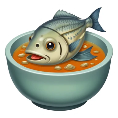 disgusting watery soup, fish head floating sticker