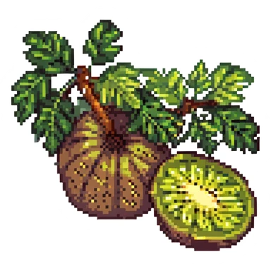 kiwi with leaves sticker