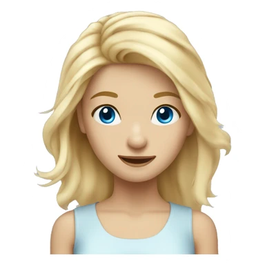 blonde hair blue eyes girl with hair in wind sticker