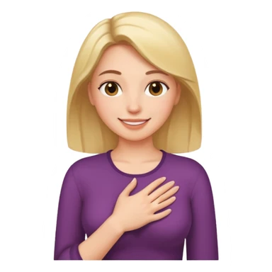 Elini göğsüne koyup rahatlamış sticker