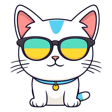 Cat with sunglasses sticker