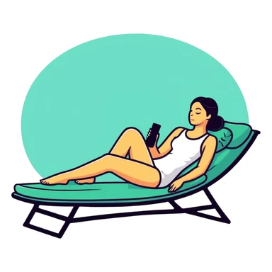 woman practicing self care, relaxing sticker