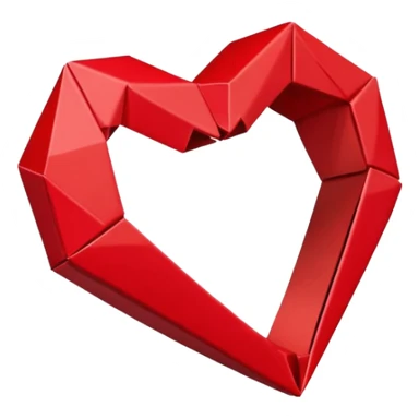 paper origami heart ring sticker