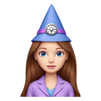 beautiful barbie girl with long brown hair, blue eyes and wearing light purple clothes watching dr who on tv sticker