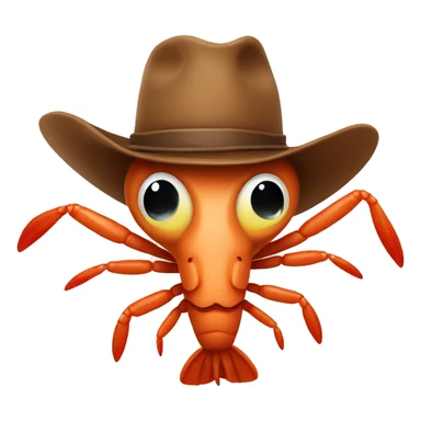 shrimp in a cowboy hat sticker