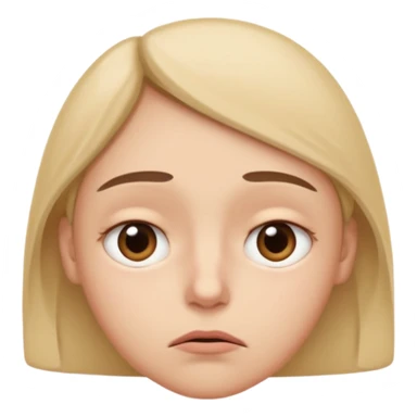  slightly widened eyes, subtle tension around eyes, small tight curved-down mouth, eyebrows raised inward, expression of quiet worry
 sticker