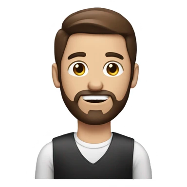 Brunette man with beard with bacon  sticker