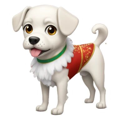 A dog dressed in a New Year's costume sticker