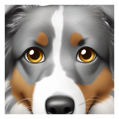 Australian shepherd black spot over right eye and white on left side sticker