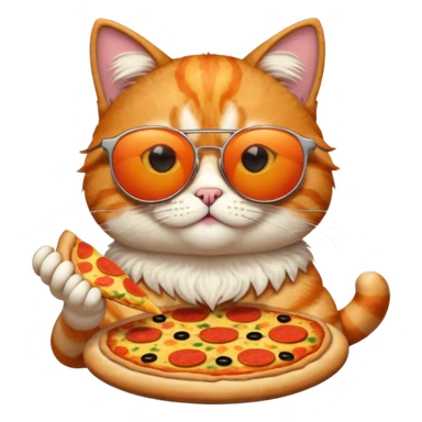 Cool pizza cat with sunglasses sticker