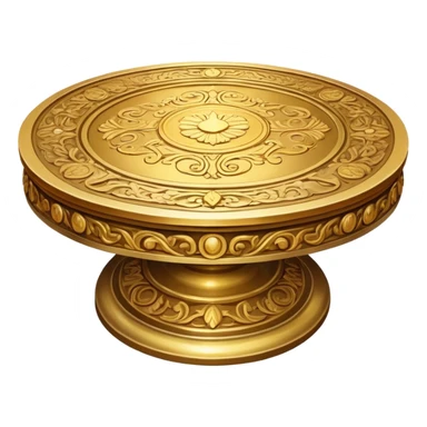 ancient big gold round meeting table sticker