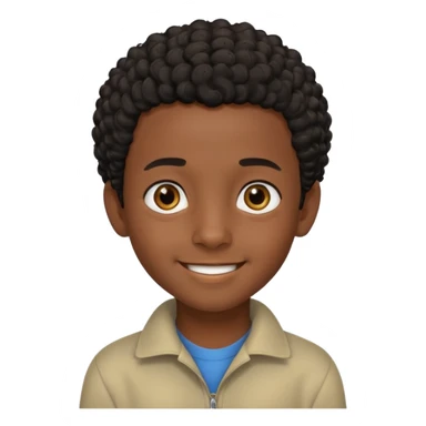 Ethiopian young boy, friendly face, short curly hair sticker