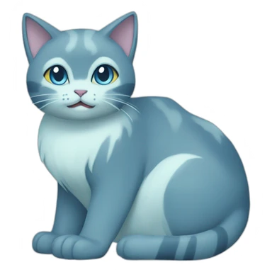 Sitting-bicolor-ice-type-blue-cat-pokemon sticker