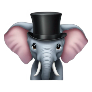 elephent with top hat sticker