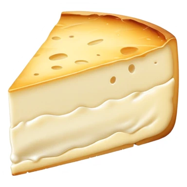 cinematic-realistic-brie-cheese-emoji,-featuring-a-creamy gooey center,-soft-ripened-cheese-with-a-delicate-rind-rendered-with-lifelike-detail-and-inviting,-natural-lighting. sticker