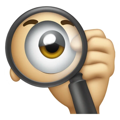 Person holding magnifying glass sticker