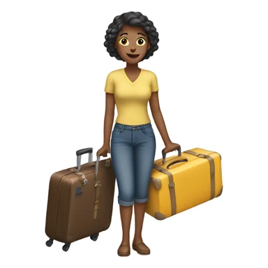 Woman packing a suitcase sticker