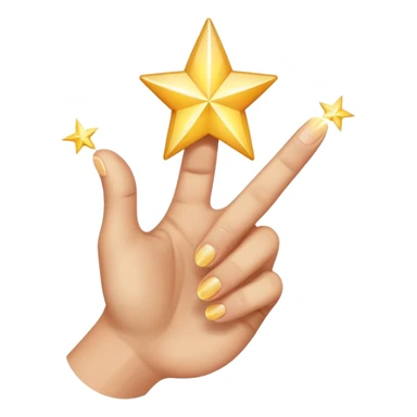 hand with index finger pointing with a sparkling star at the fingertip sticker