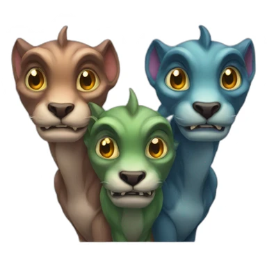 three headed chimera sticker