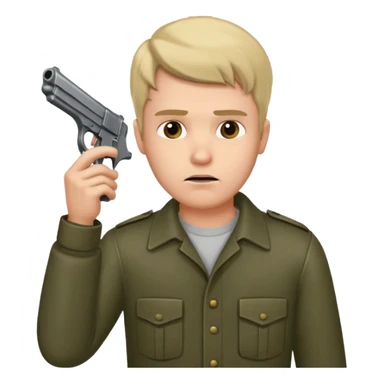 Mann hält sich eine Pistole an den Kopf  sticker