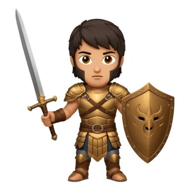 Gladiator with dark hair and dual sword sticker