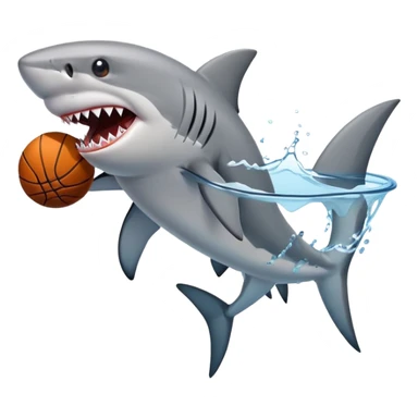 shark dunking a basketball sticker