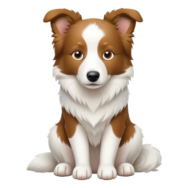 Sitting pure white Border Collie sticker