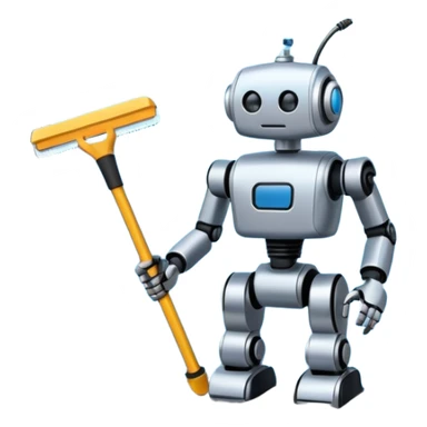 Robotic window cleaner stuck to a window  sticker