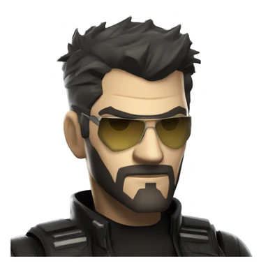 adam jensen from deus ex being euphoric sticker