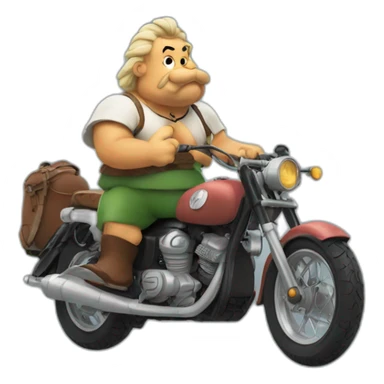 Obelix brun moto sticker