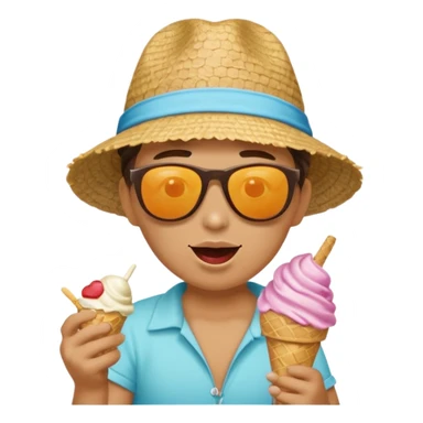Sea, Ice Cream, Sun sticker