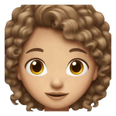 Girl with brown hair, brown eyes and a tiara sticker