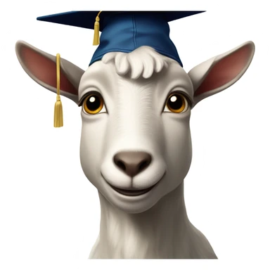 smirking goat with graduation hat sticker