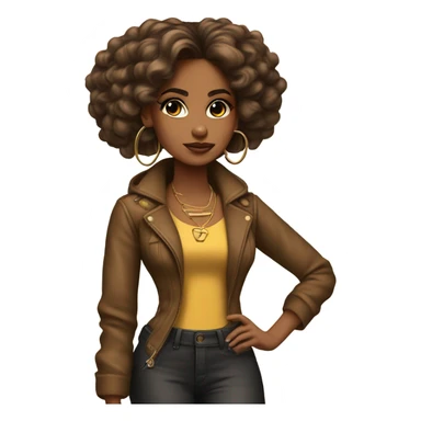 Brownskin girl with a baddie aesthetic  sticker