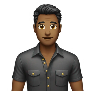 chico con camisa negra felis sticker