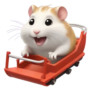 Hamster riding a roller coaster sticker
