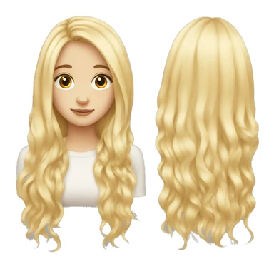 blonde long hair girl drawing sticker