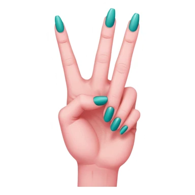 Pink middle finger with a longe teal nail  sticker