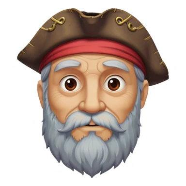Old bearded pirate with heart eyes looking with admiration sticker
