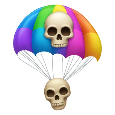 Skull with a parachute ￼ sticker