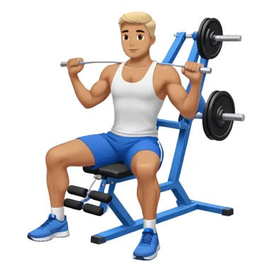man with blue shorts doing seated cable-rows machine exercise sticker