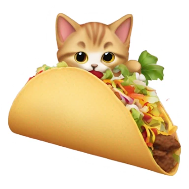 Kitten eating a taco sticker