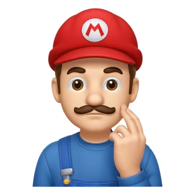 mario thinking with his hand on his chin sticker