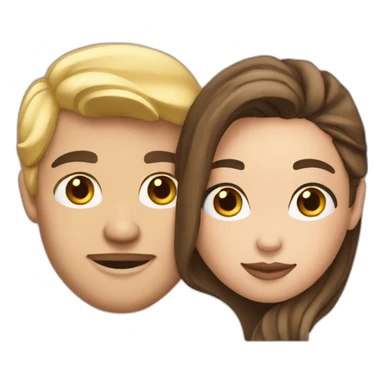 Blond man and brunette woman in love sticker