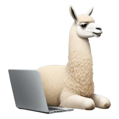 llama with a laptop sticker