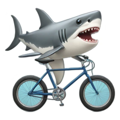 Shark riding a bike sticker