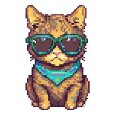 cat wearing sunglasses sticker