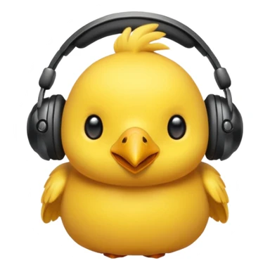 Pollito con cascos gamer enamorado sticker