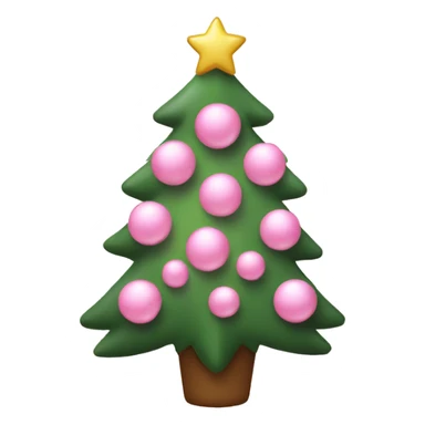 Christmas tree with light pink ornaments  sticker