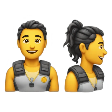 a mix between the "proud of myself" emoji and the "worry" emoji sticker